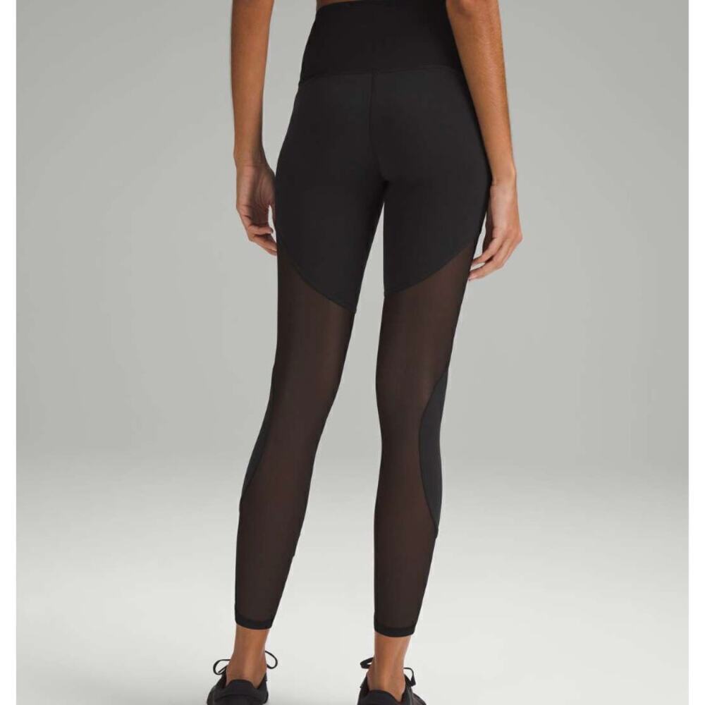 Lululemon Wunder Train Mesh Panel High Rise Tight 25" Legging Black 2